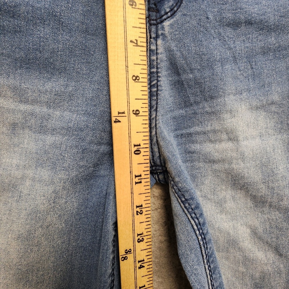 Almost Famous Flare Boho Shredded Jeans Womens Size 3 Blue Stretch Denim‎ - Picture 14 of 15